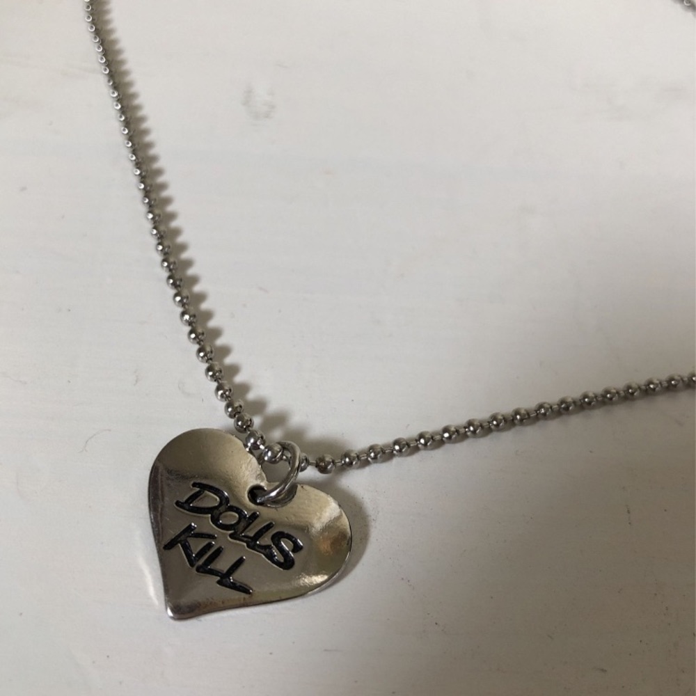 Dolls Kill Silver Heart Necklace 🖤